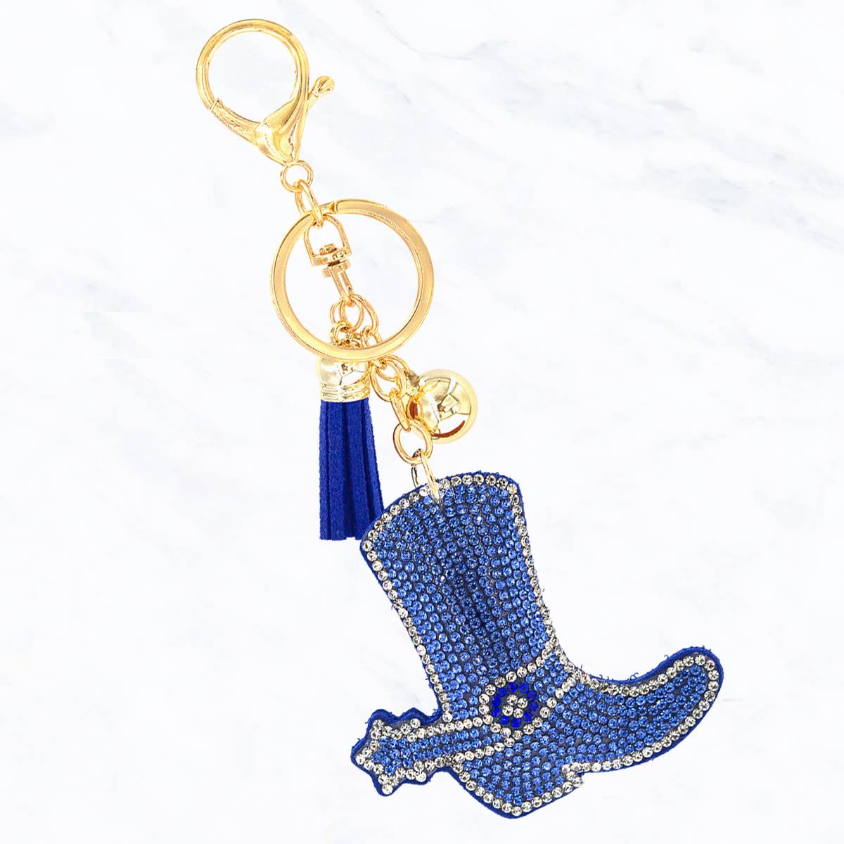 Glittering Cowboy Boot Cushion Keychain