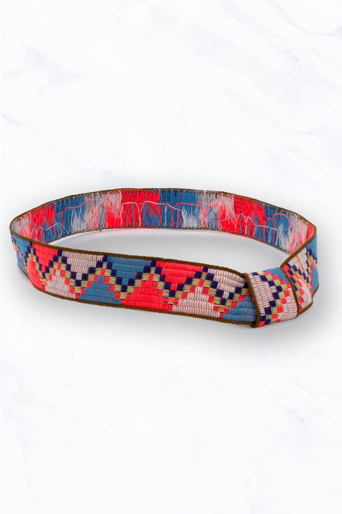 Fedora Hat Aztec Pattern Fabric Belt