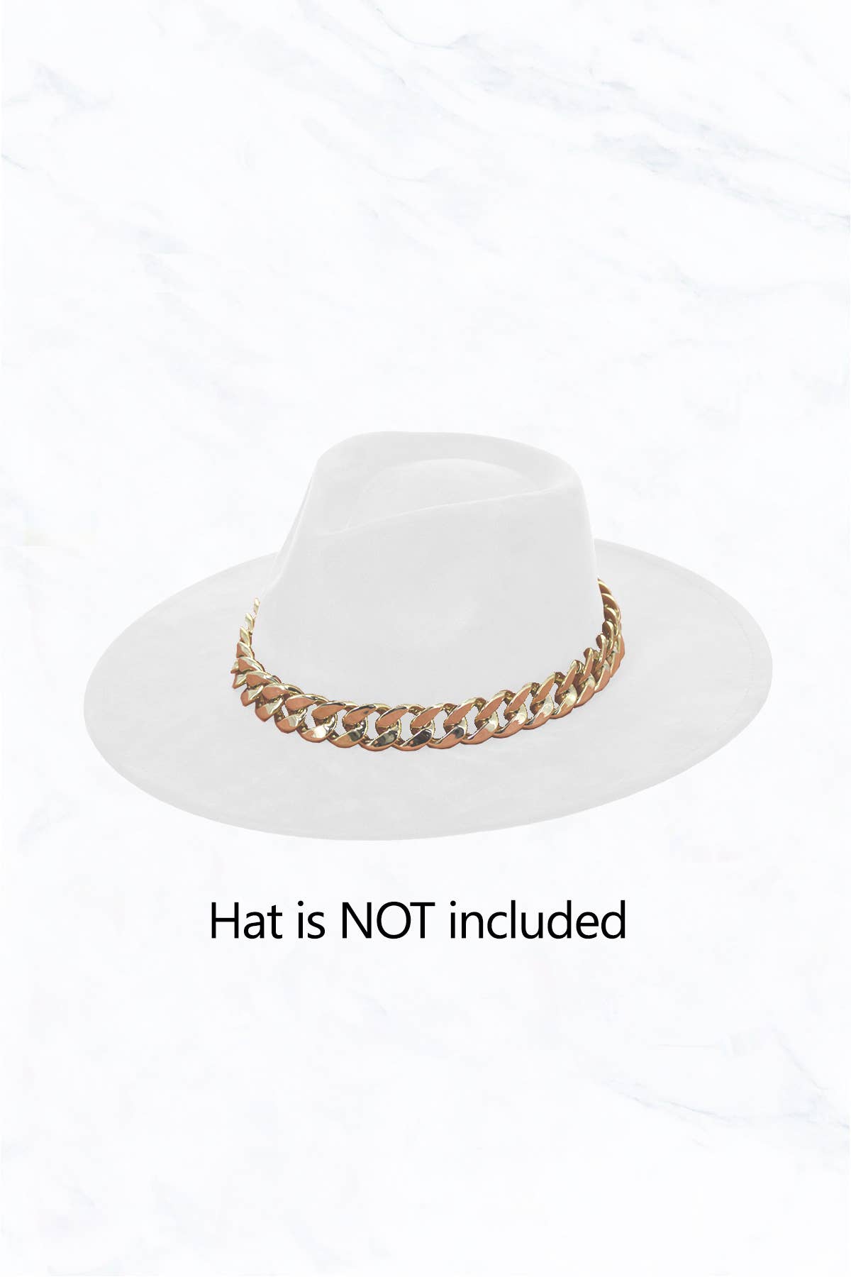 Belt-Big Brim or Panama Wide Gold Chain Belt