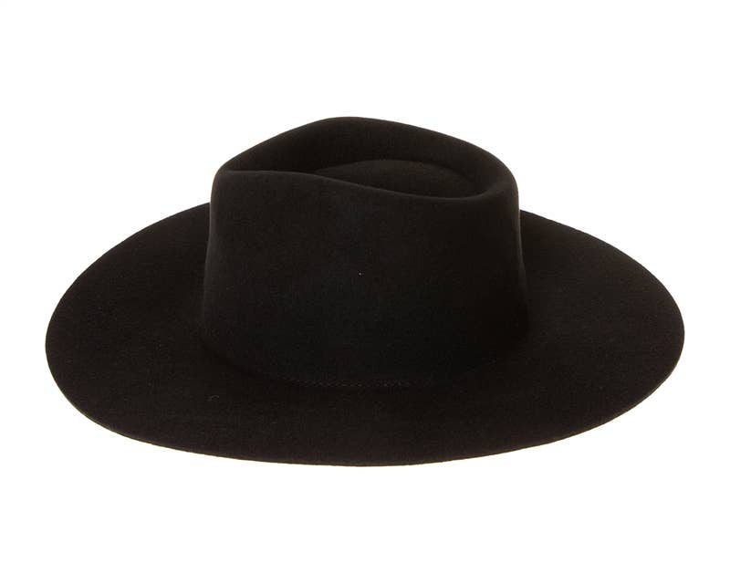 Wide Brim Wool Rancher Hat - Dark Colors