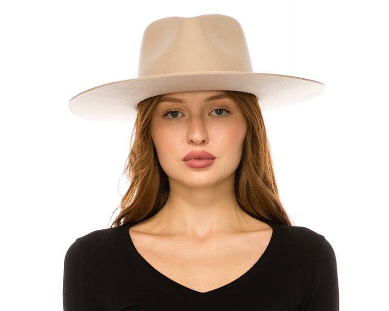 Wide Brim Wool Rancher Hat - Dark Colors