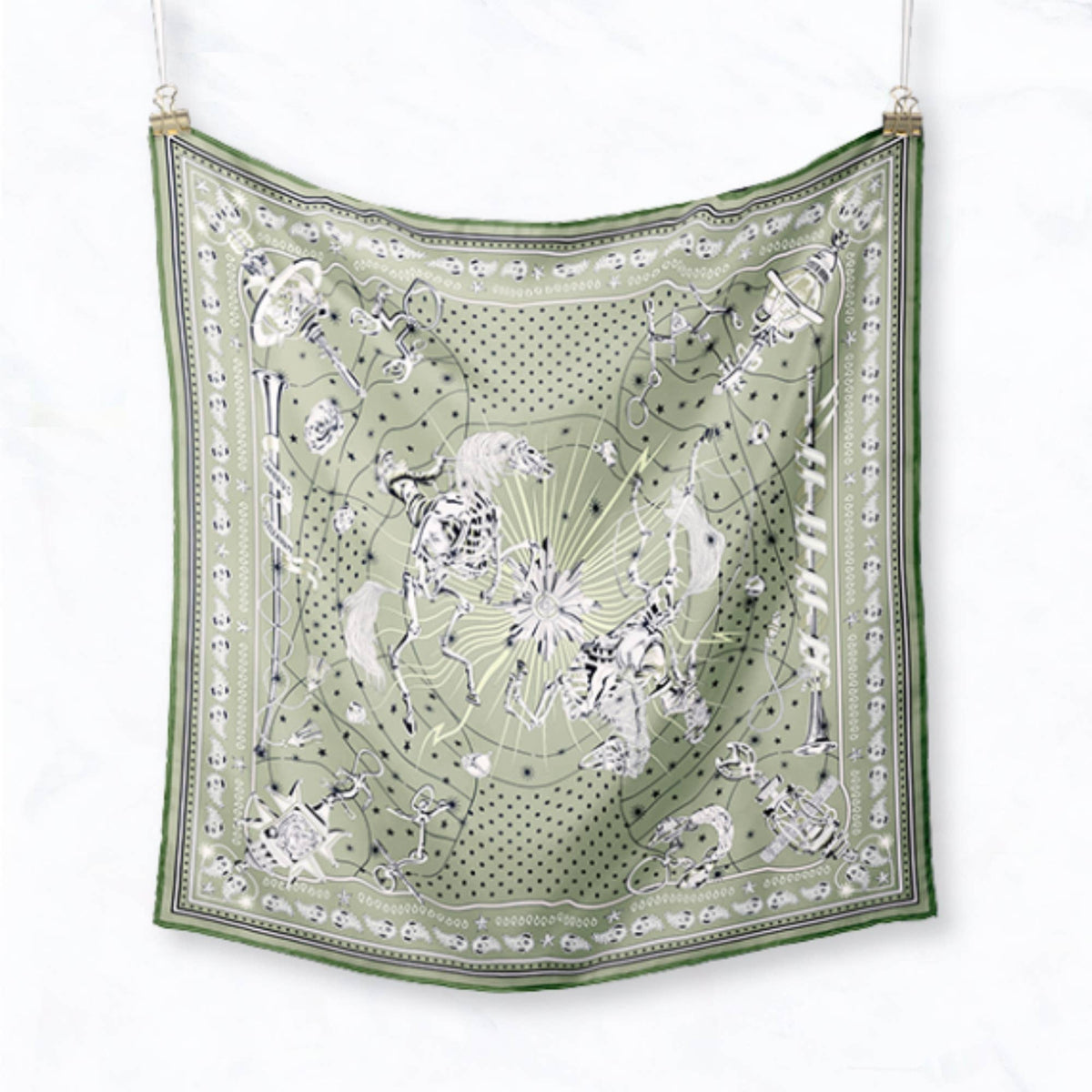 Western Horse & Rodeo Print Silky Square Scarf