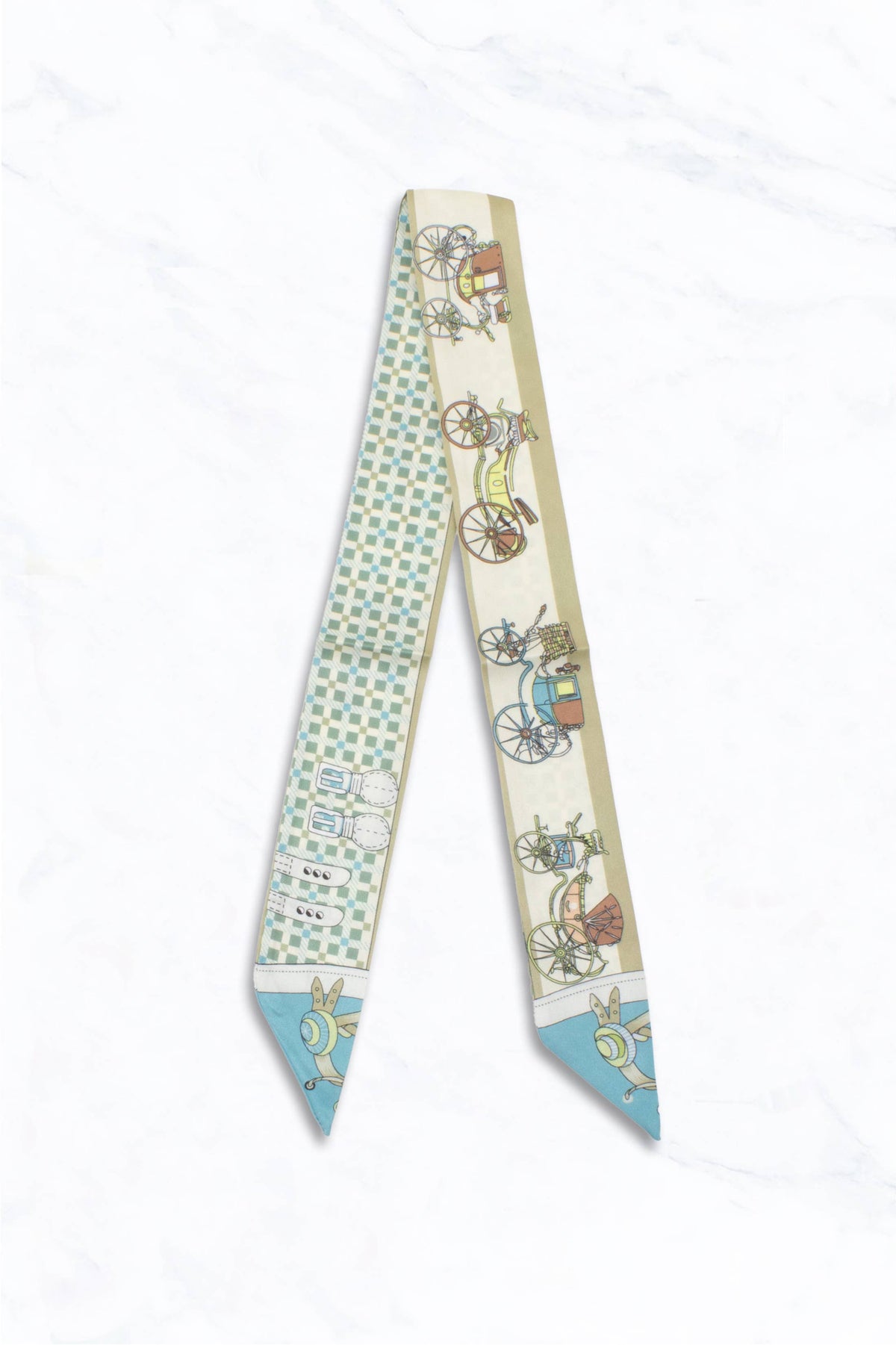 Vintage Wagon Print Thin Scarf