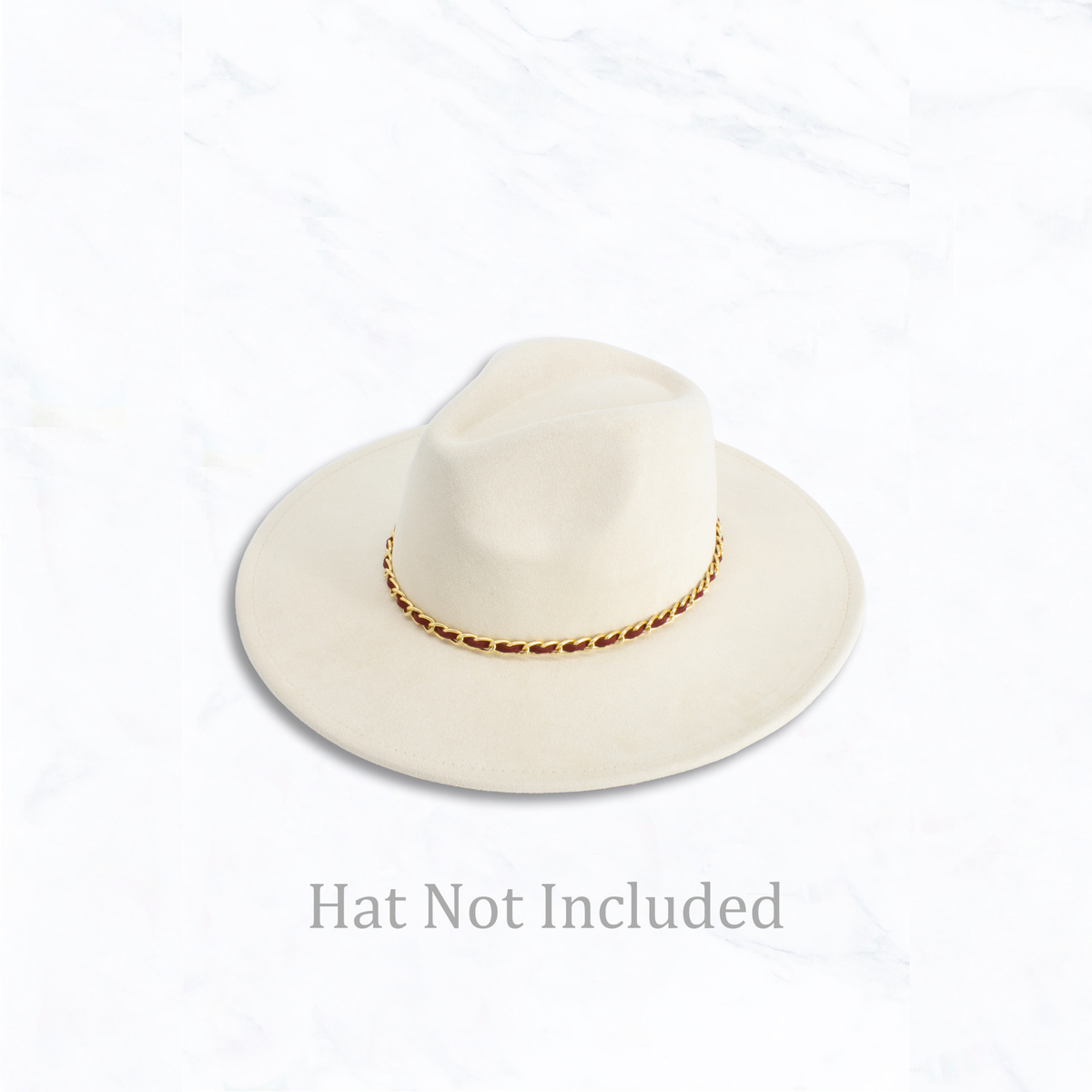 Faux Leather Gold Chain Hat Belt
