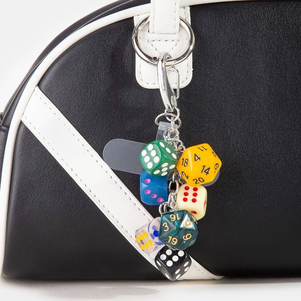 Mixed Seven Dice Chain Bag Charm