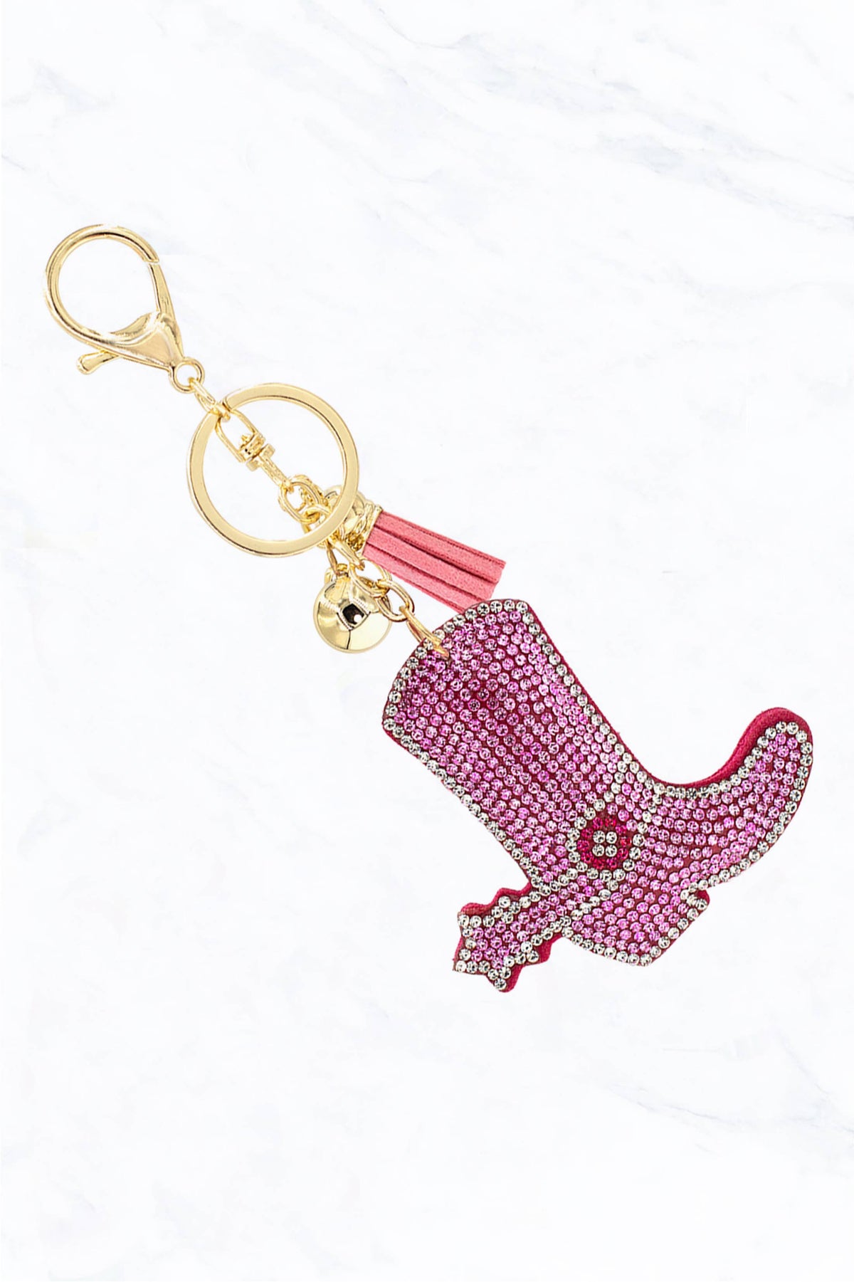 Glittering Cowboy Boot Cushion Keychain