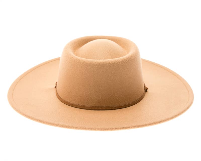 Vegan Felt Bolero Rancher Hat w/ Chin Cord - 3 Colors