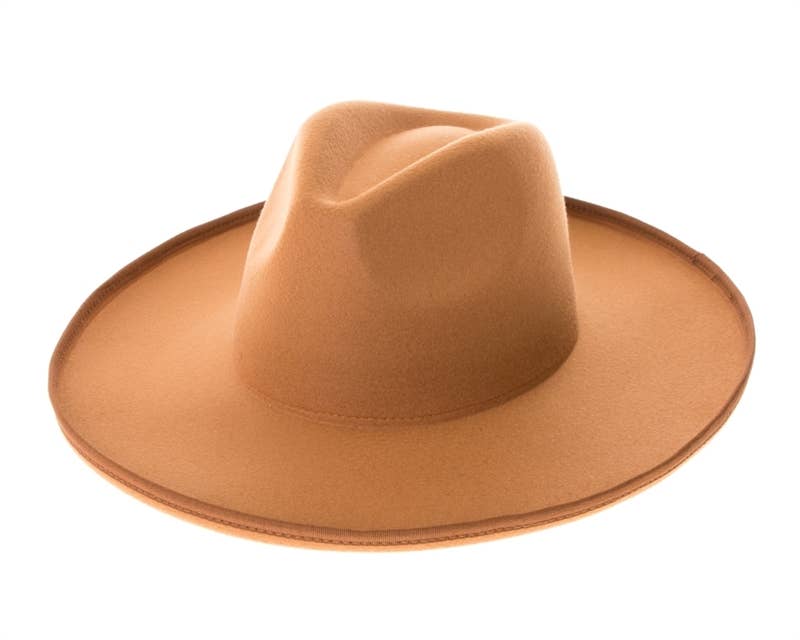 Vegan Felt Rancher Panama Hat Pencil Roll Brim - 4 Colors!