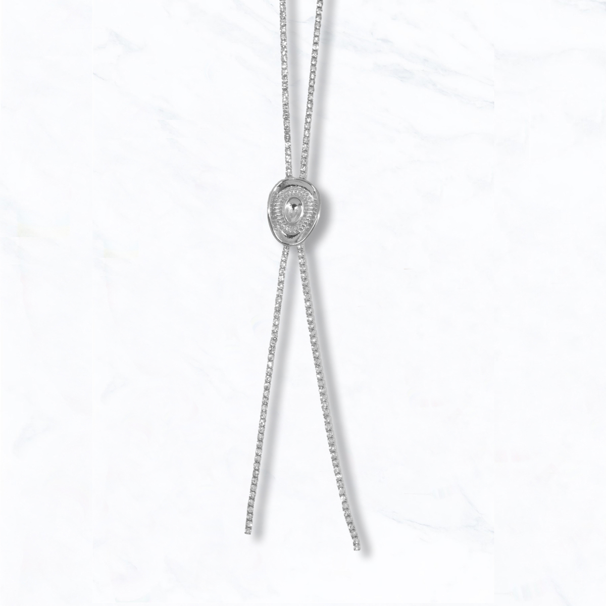 Adjustable Crystal Bolo Cowboy Hat Necklace