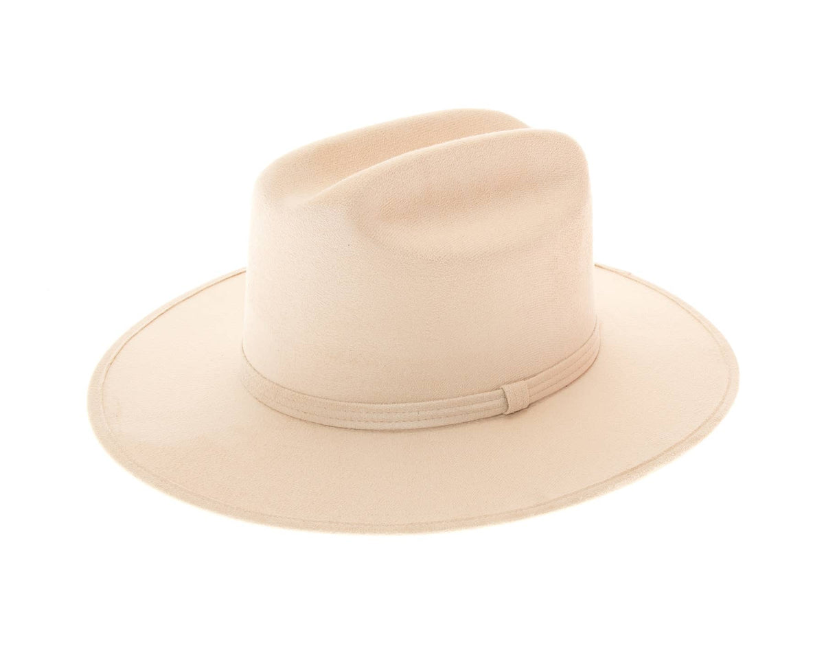 Flat Brim Western Rancher Hat - Premium Vegan Suede