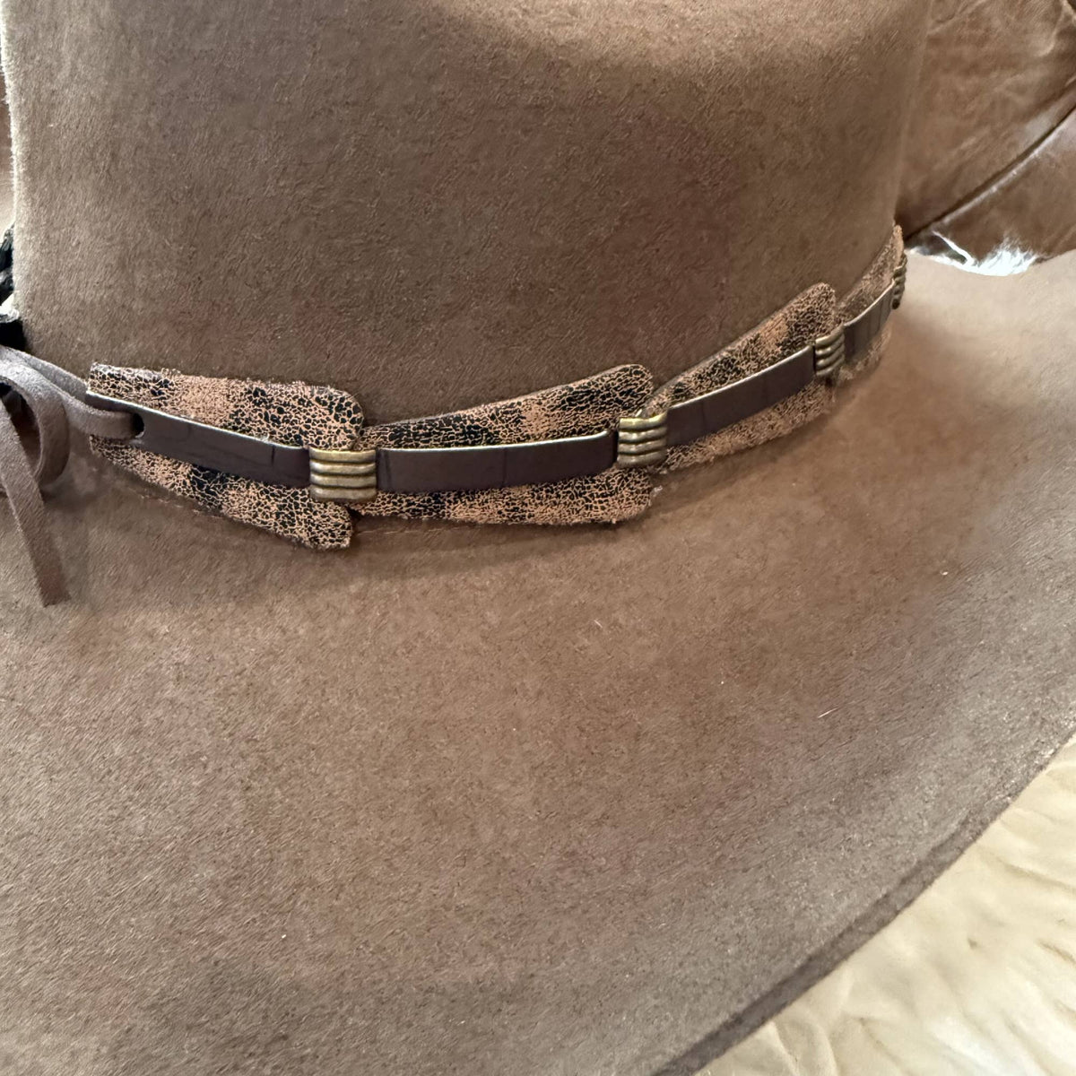 Handmade Vintage Bull Head Concho Accent Western Hat Band