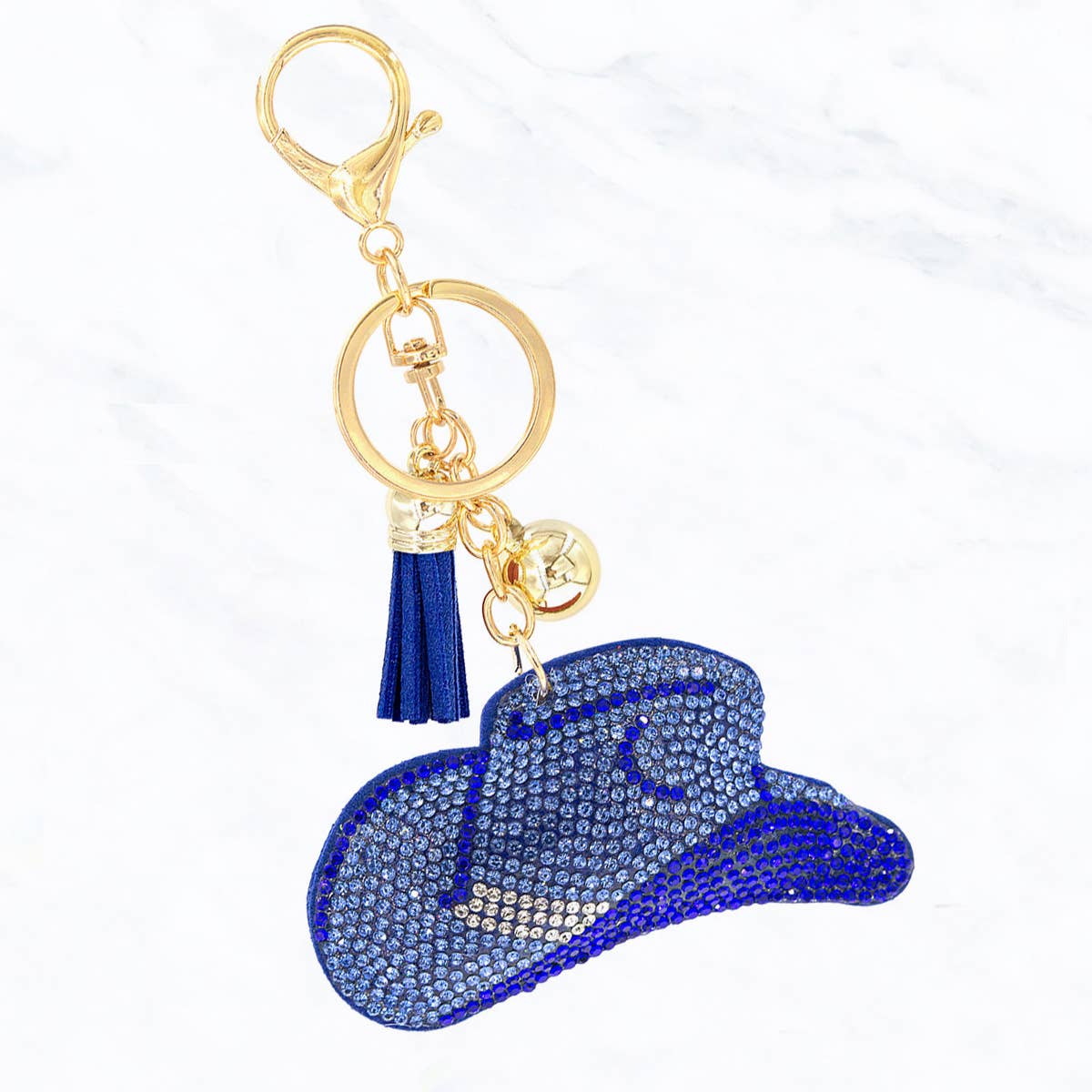 Glittering Stone Cowboy Hat Cushion Keychain