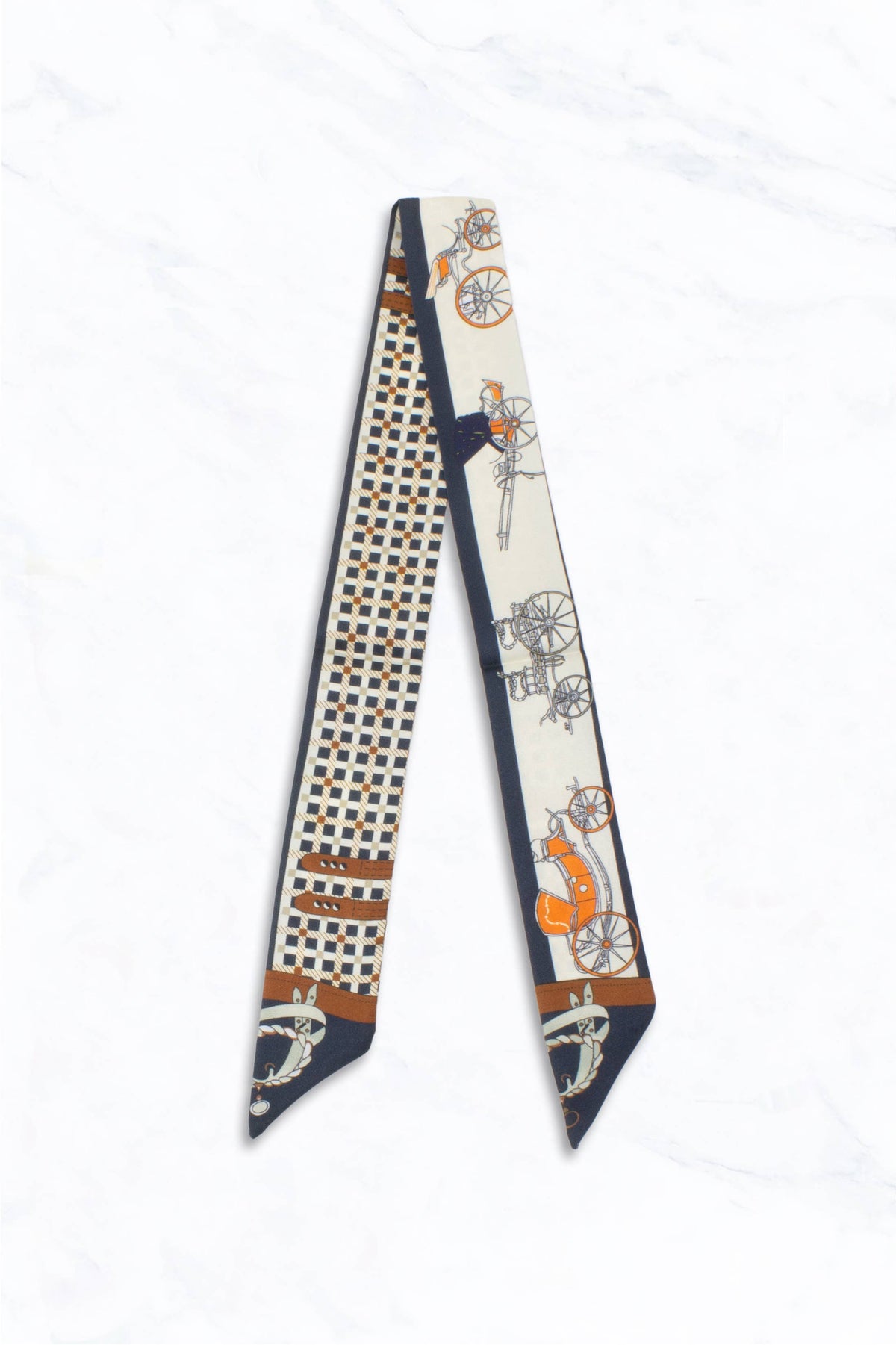 Vintage Wagon Print Thin Scarf