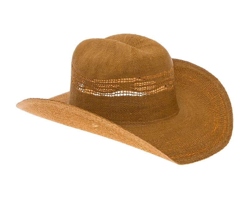 Woven Straw Vented Cowboy Hat - 4 Colors