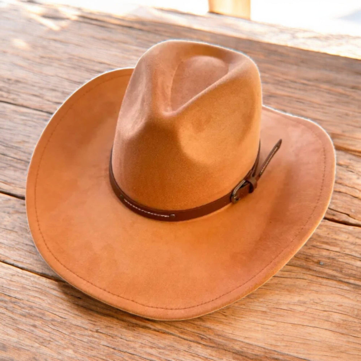 Hat Band Textured Faux Leather w/ Stitching