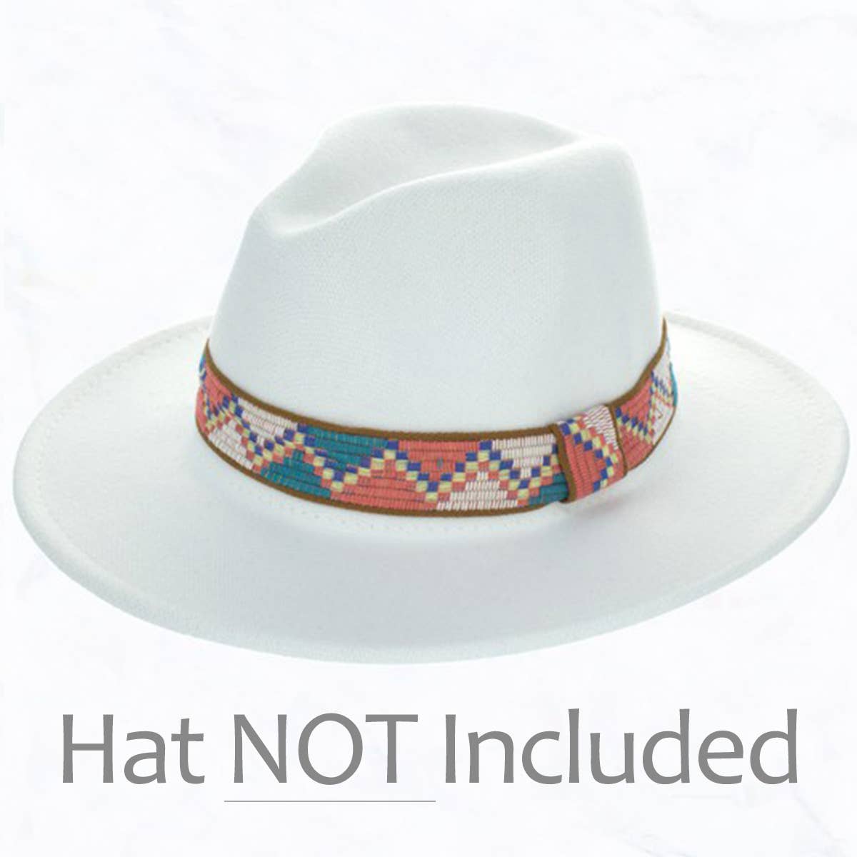 Fedora Hat Aztec Pattern Fabric Belt