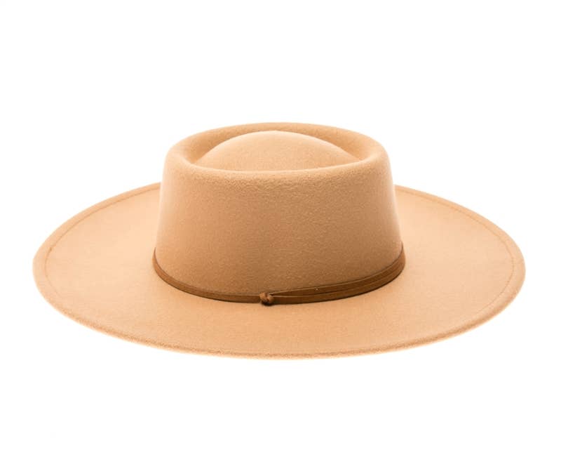 Vegan Felt Bolero Rancher Hat w/ Chin Cord - 3 Colors