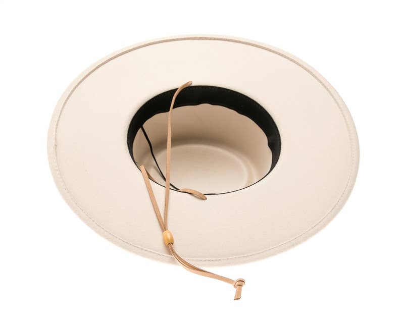 Vegan Felt Bolero Rancher Hat w/ Chin Cord - 3 Colors