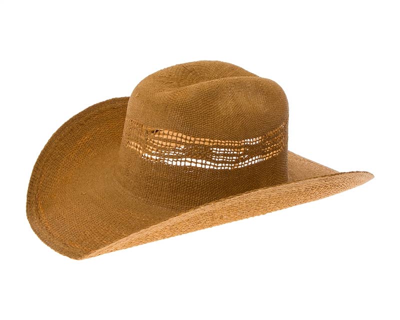 Woven Straw Vented Cowboy Hat - 4 Colors