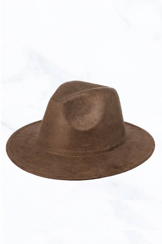 Suede Regular Eaves Peach Top Fedora Hat