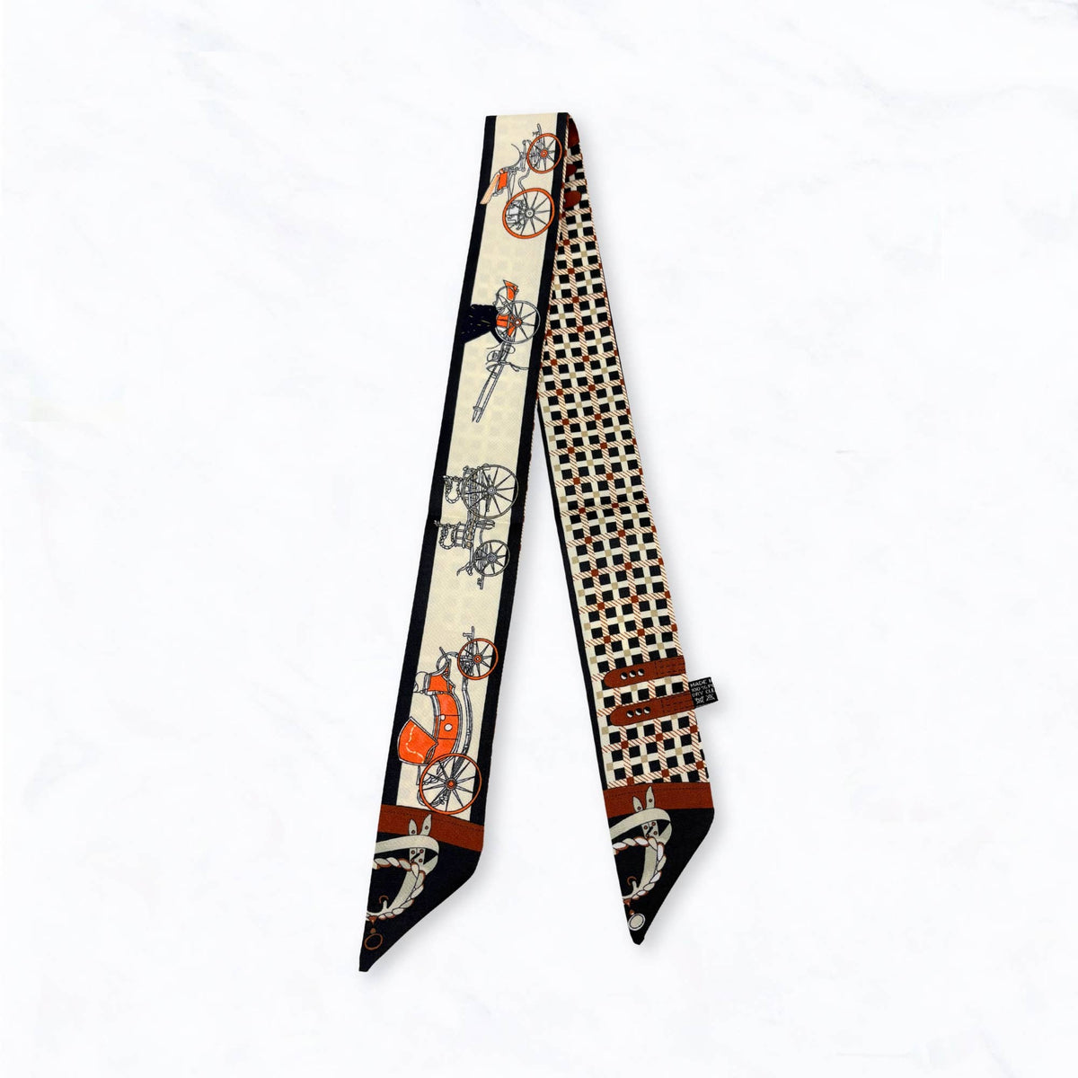 Vintage Wagon Print Thin Scarf