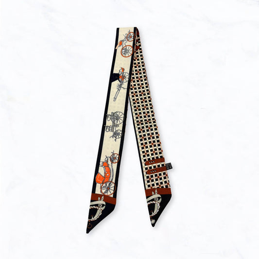 Vintage Wagon Print Thin Scarf