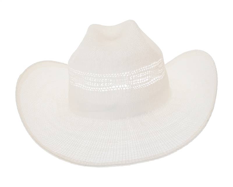 Woven Straw Vented Cowboy Hat - 4 Colors