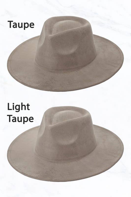 Suede Large Eaves Teardrop Top Fedora Hat