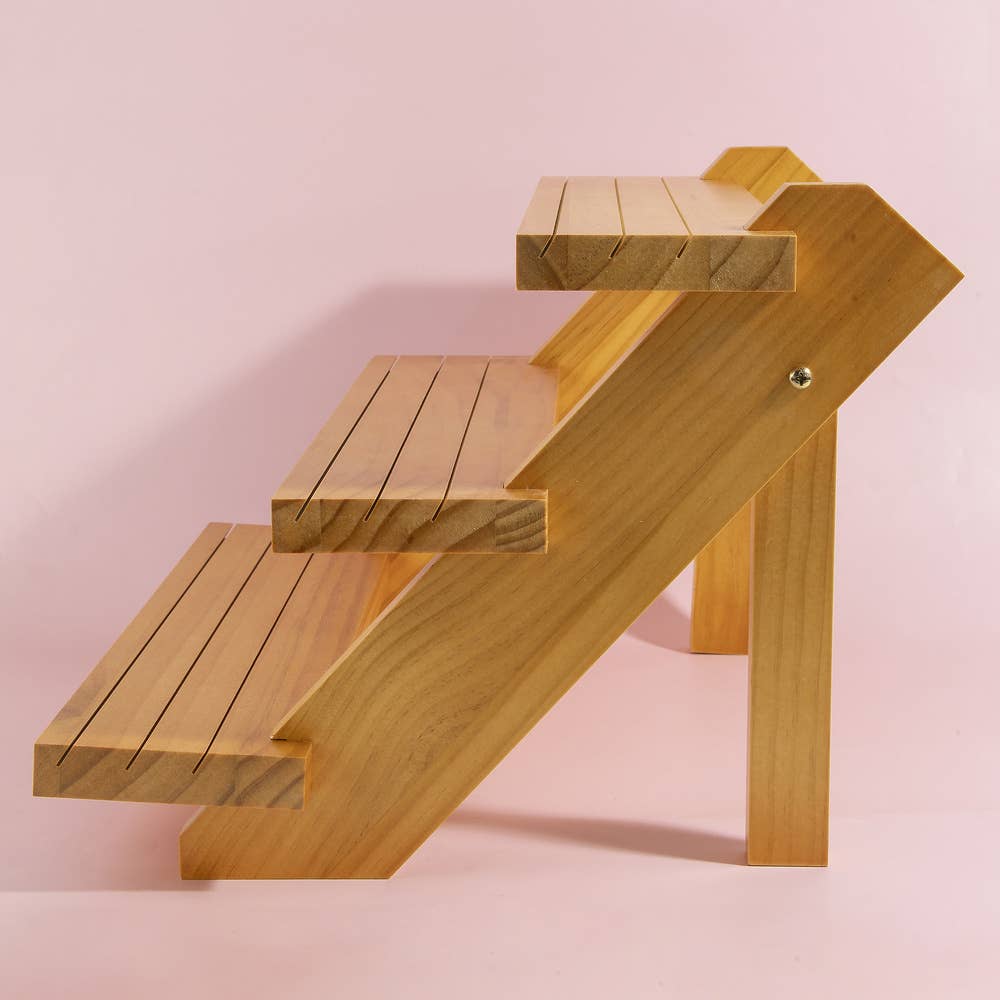 3 Tier Wooden Jewelry Display Stand
