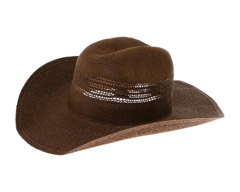 Woven Straw Vented Cowboy Hat - 4 Colors