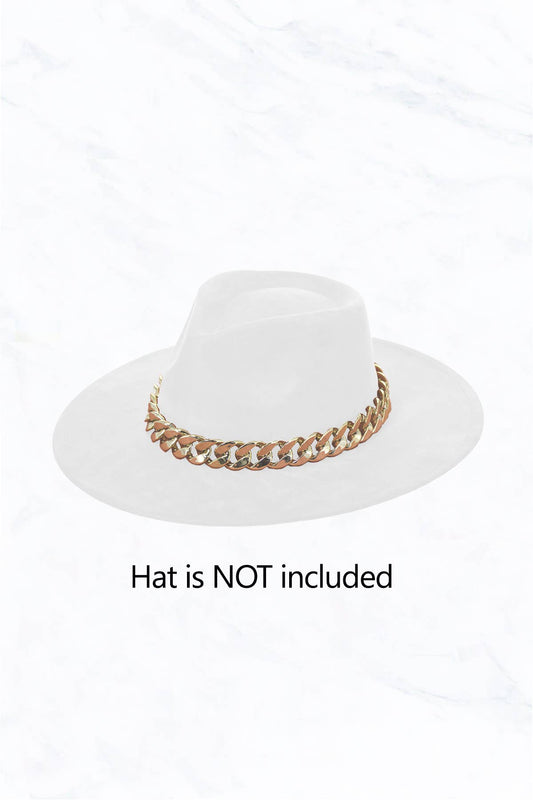 Belt-Big Brim or Panama Wide Gold Chain Belt
