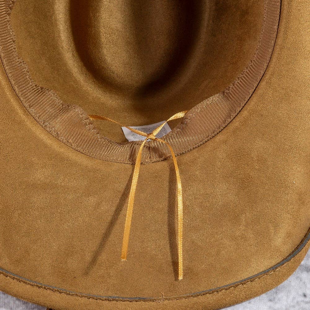 Rose Embroidered Braided Band Fedora Cowboy Hat