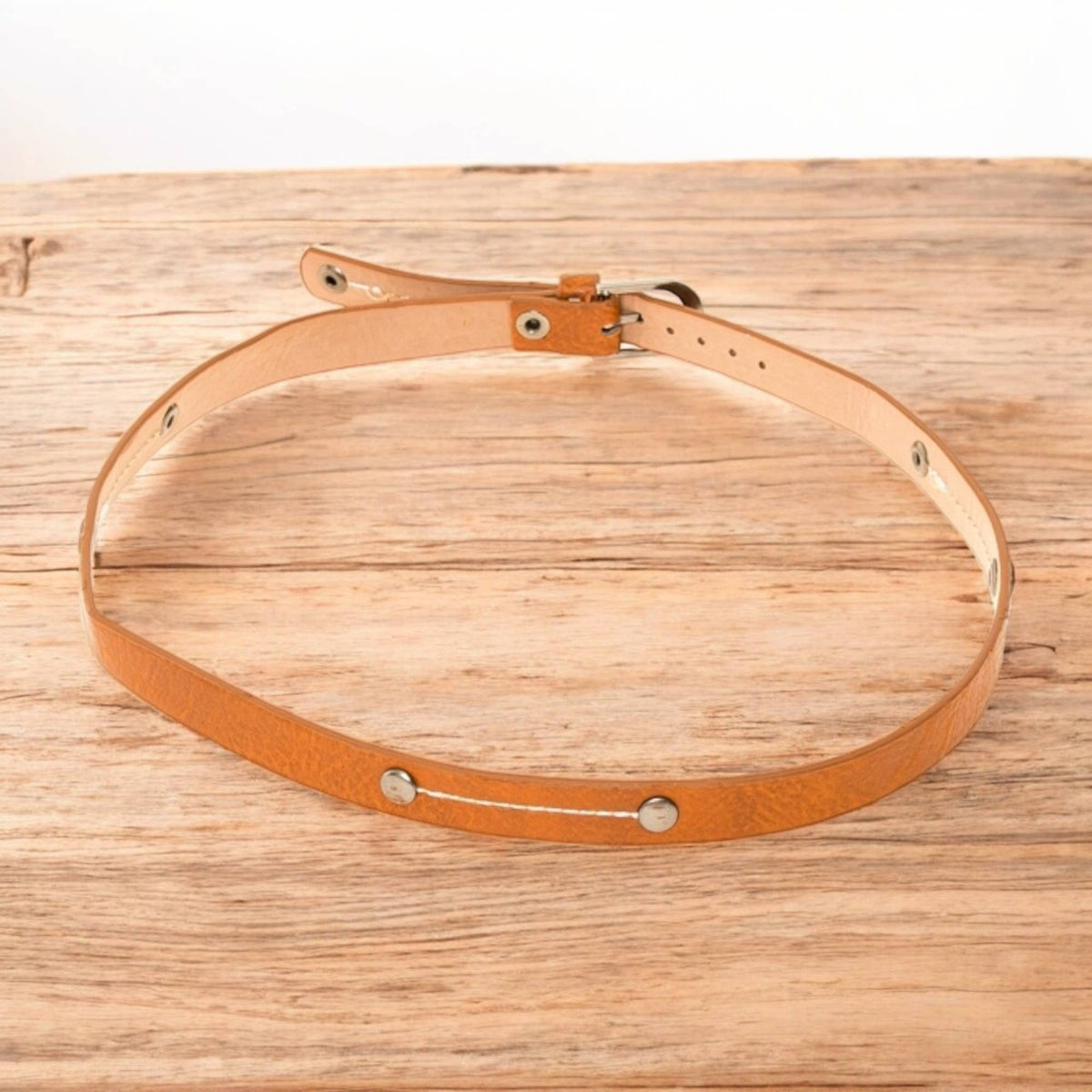 Hat Band Textured Faux Leather w/ Stitching