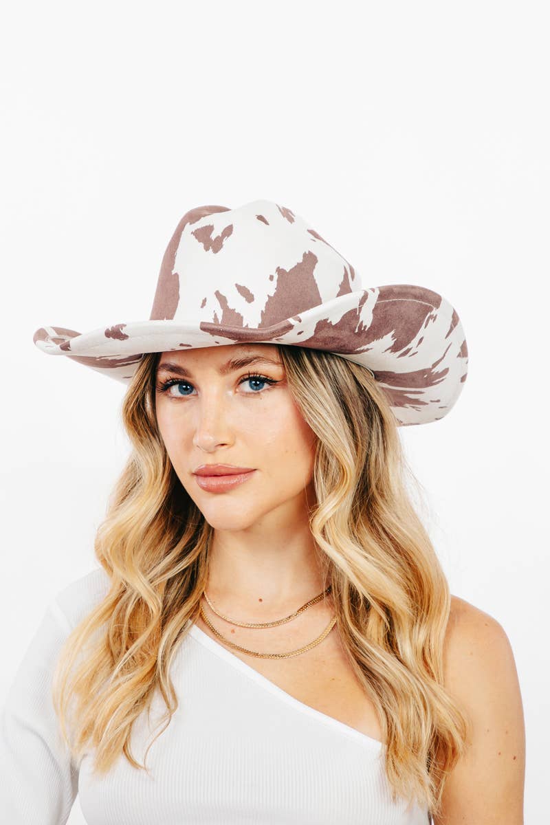 Cow Print Cowboy Hat