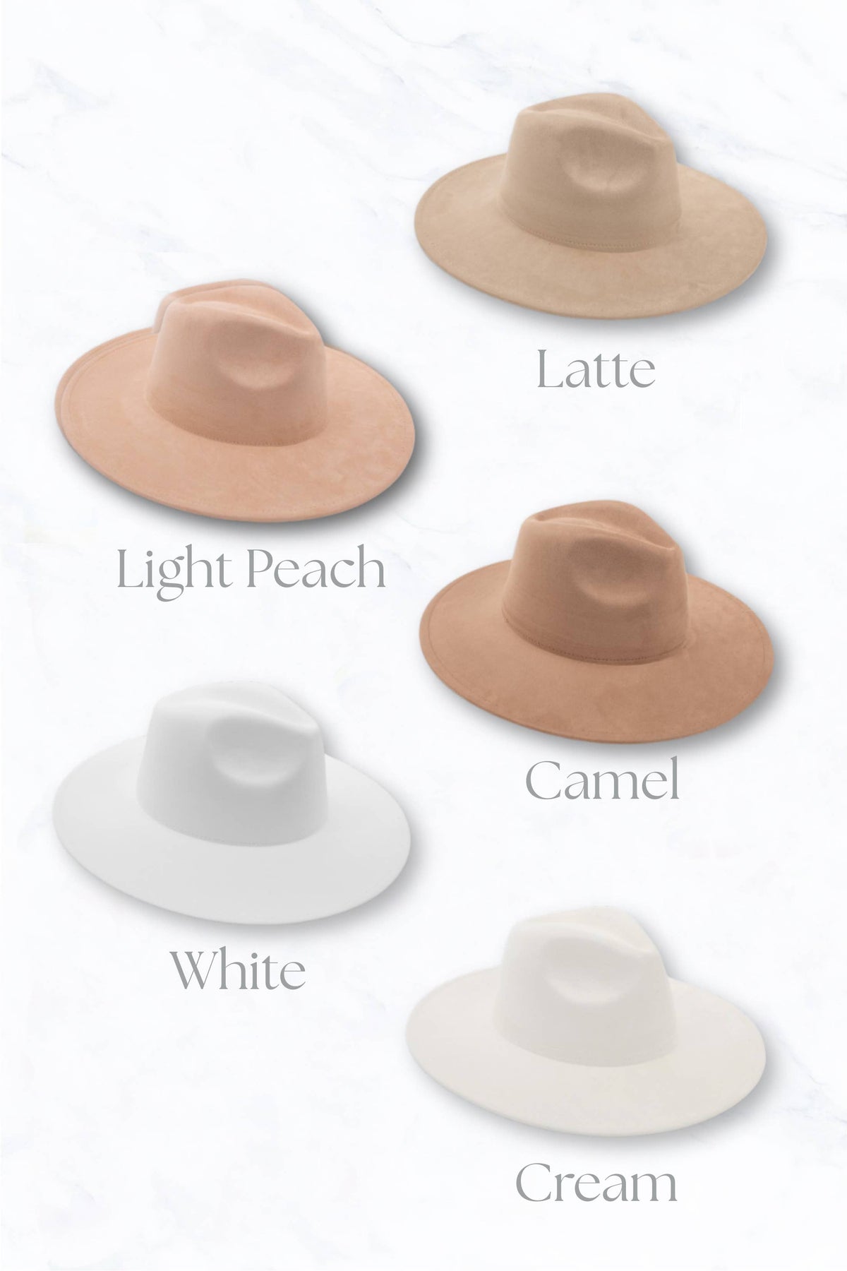 Suede Large Eaves Peach Top Fedora Hat