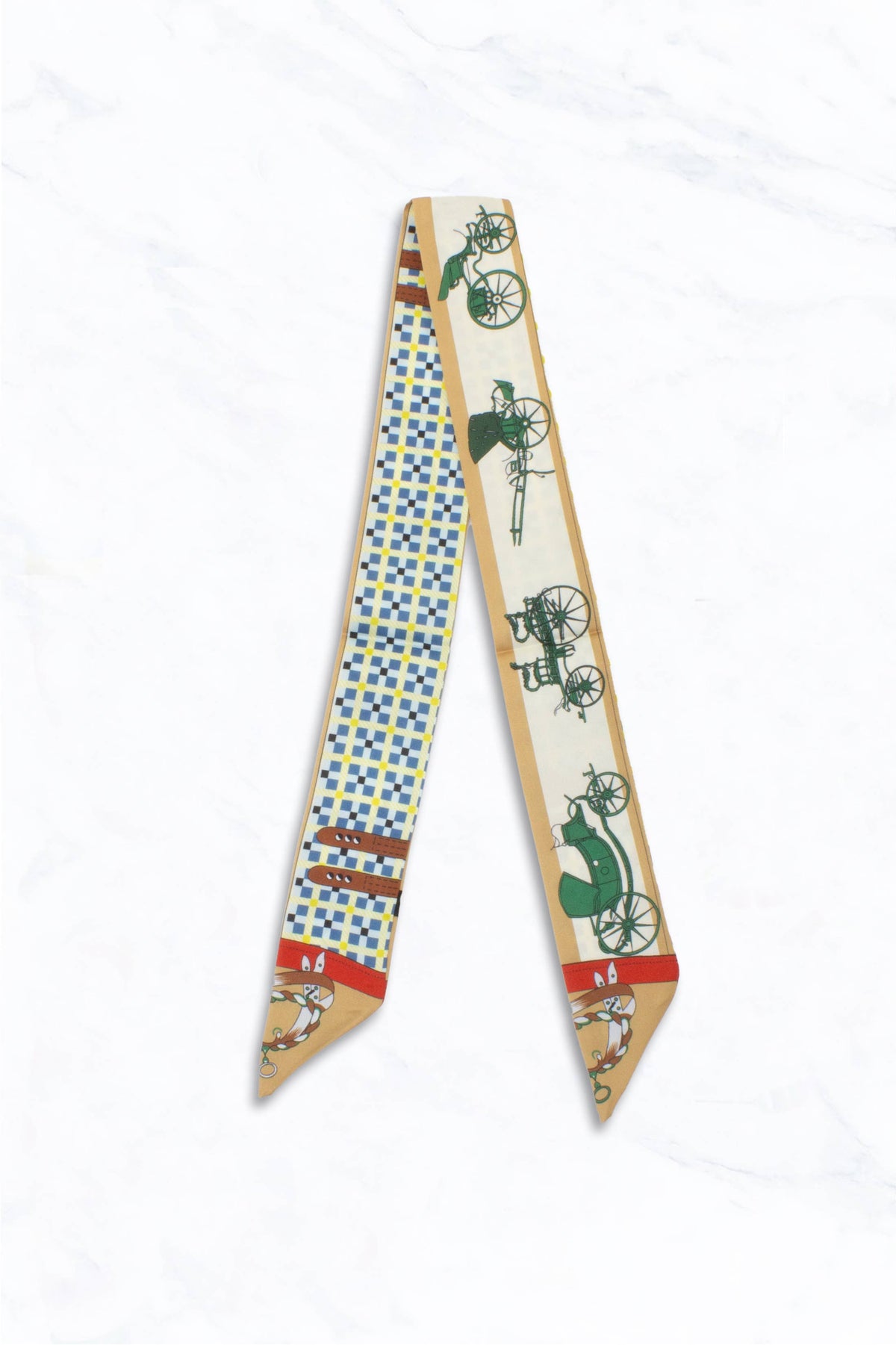 Vintage Wagon Print Thin Scarf
