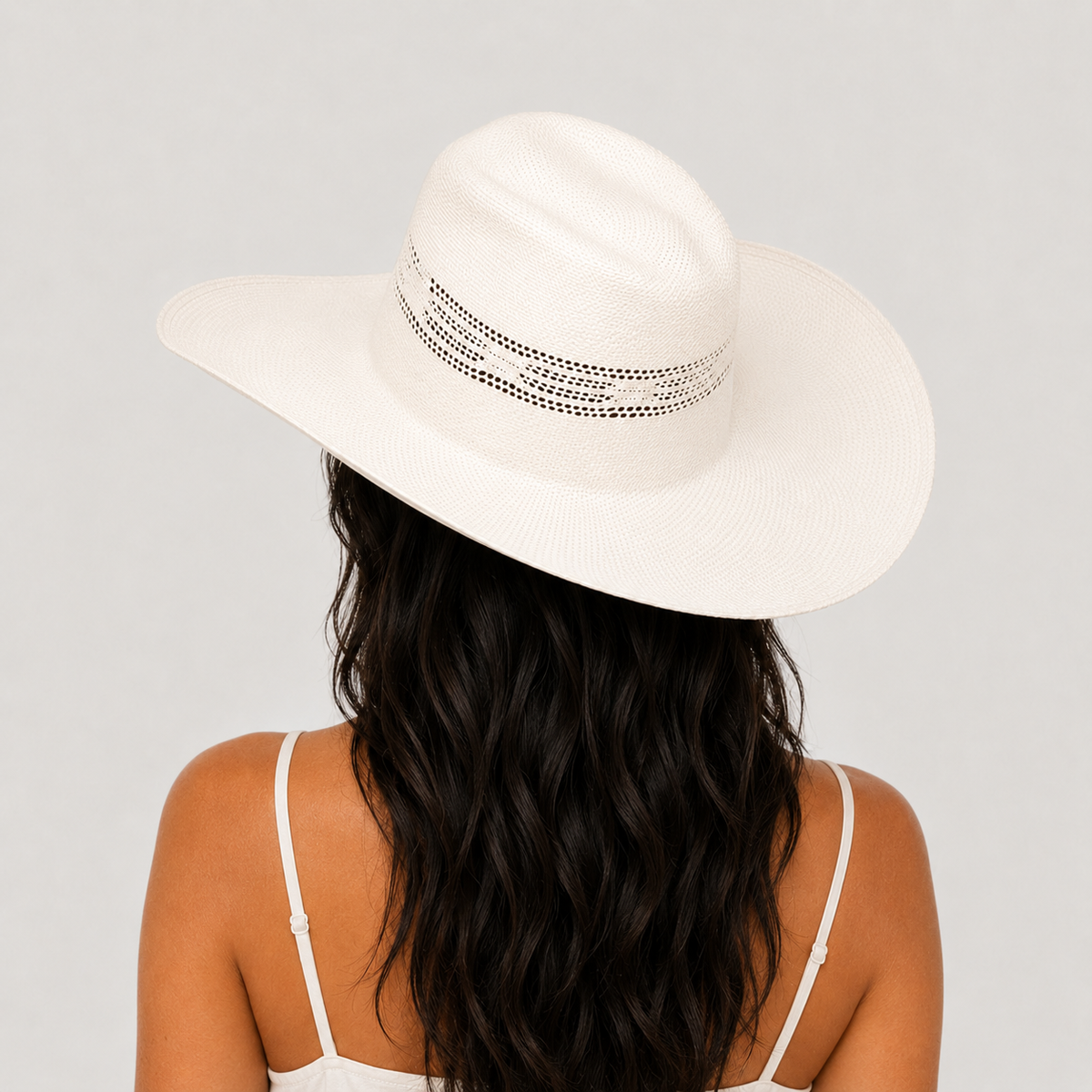 Woven Straw Vented Cowboy Hat