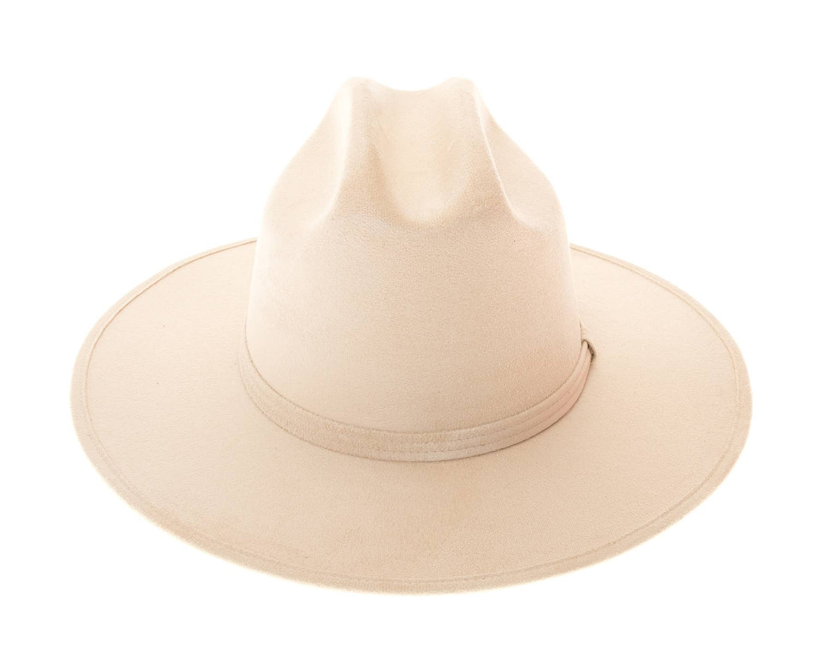 Flat Brim Western Rancher Hat - Premium Vegan Suede
