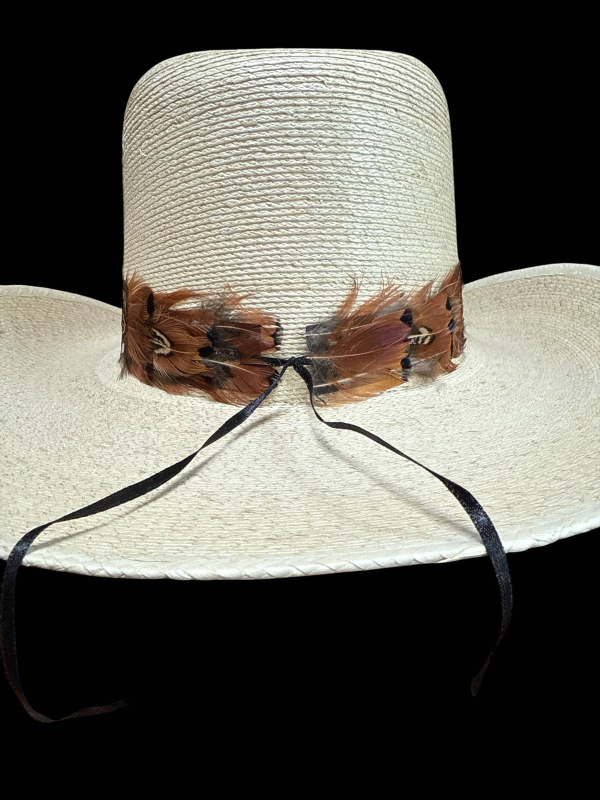 Feather hat band with strap