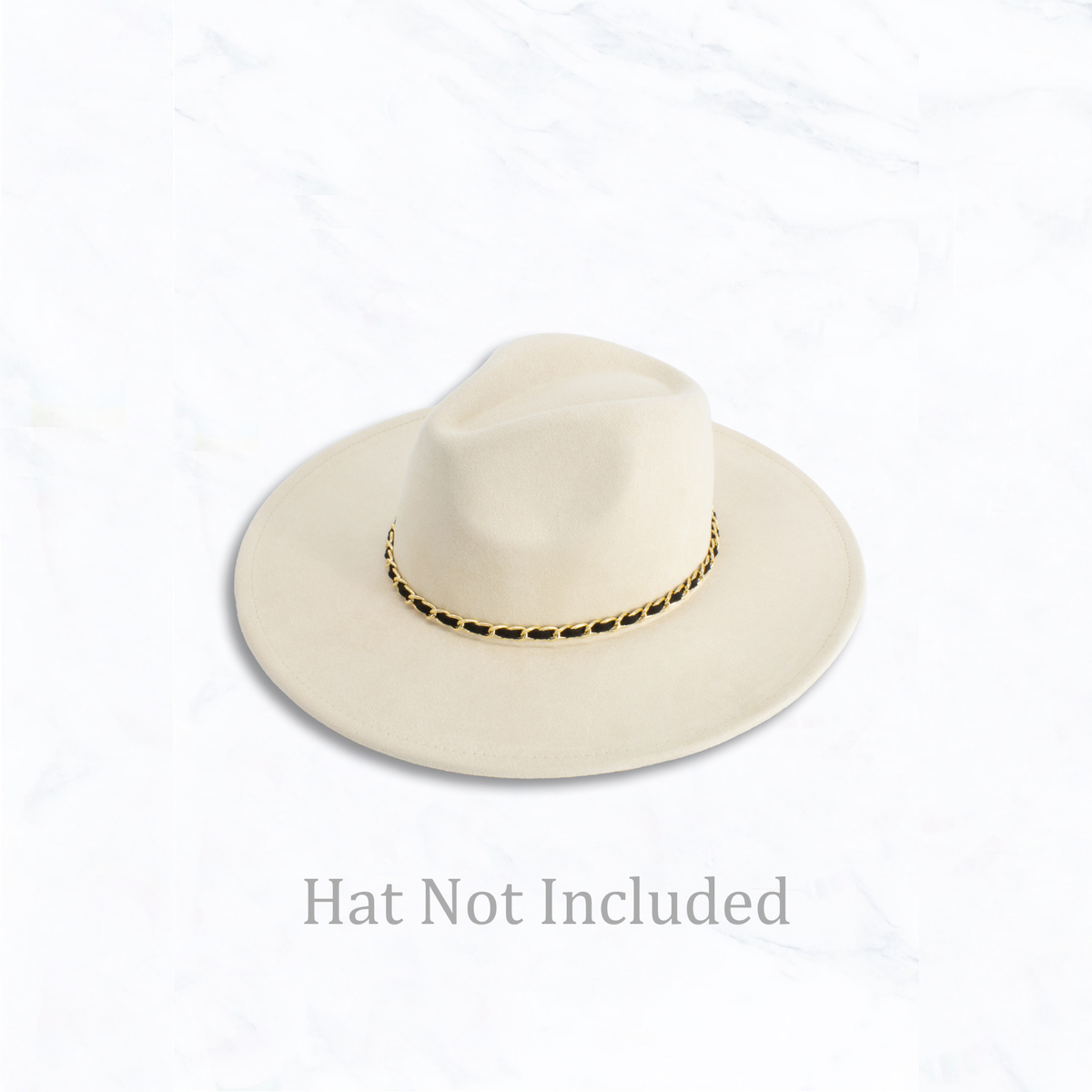 Faux Leather Gold Chain Hat Belt