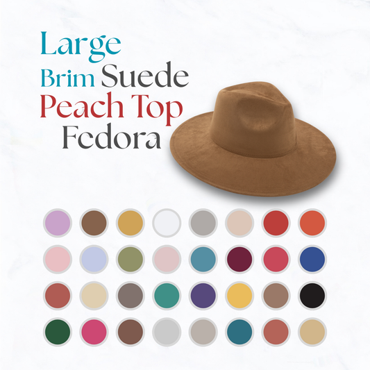 Suede Large Eaves Peach Top Fedora Hat
