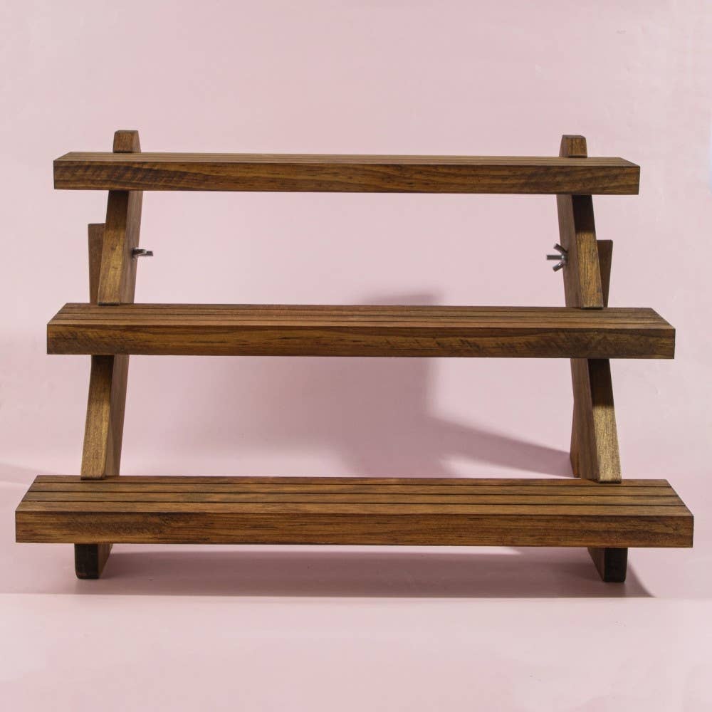 3 Tier Wooden Jewelry Display Stand