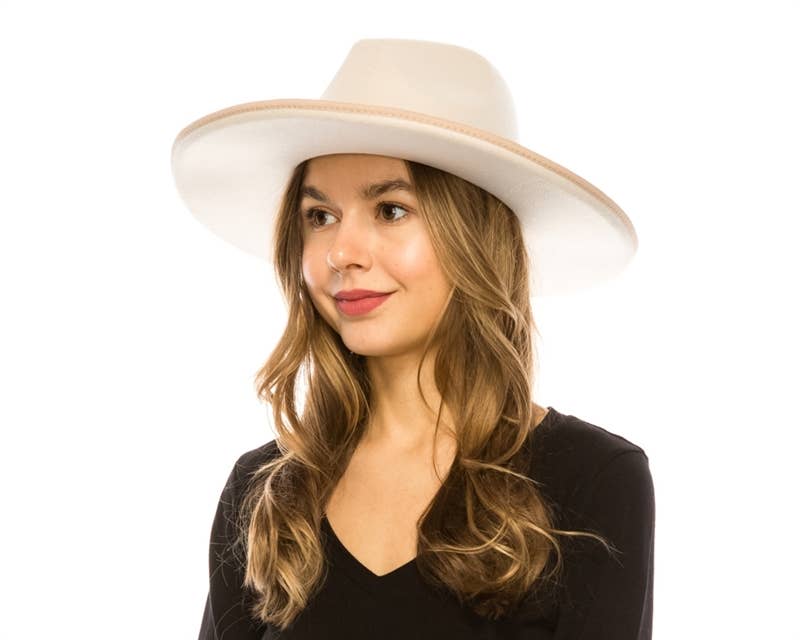 Vegan Felt Rancher Panama Hat Pencil Roll Brim - 4 Colors!