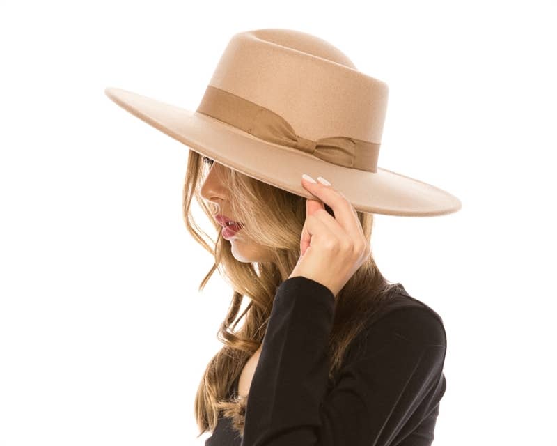 Vegan Felt Gambler Rancher Hat - 5 Colors