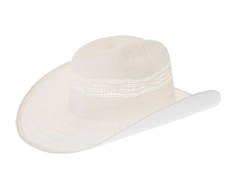 Woven Straw Vented Cowboy Hat - 4 Colors