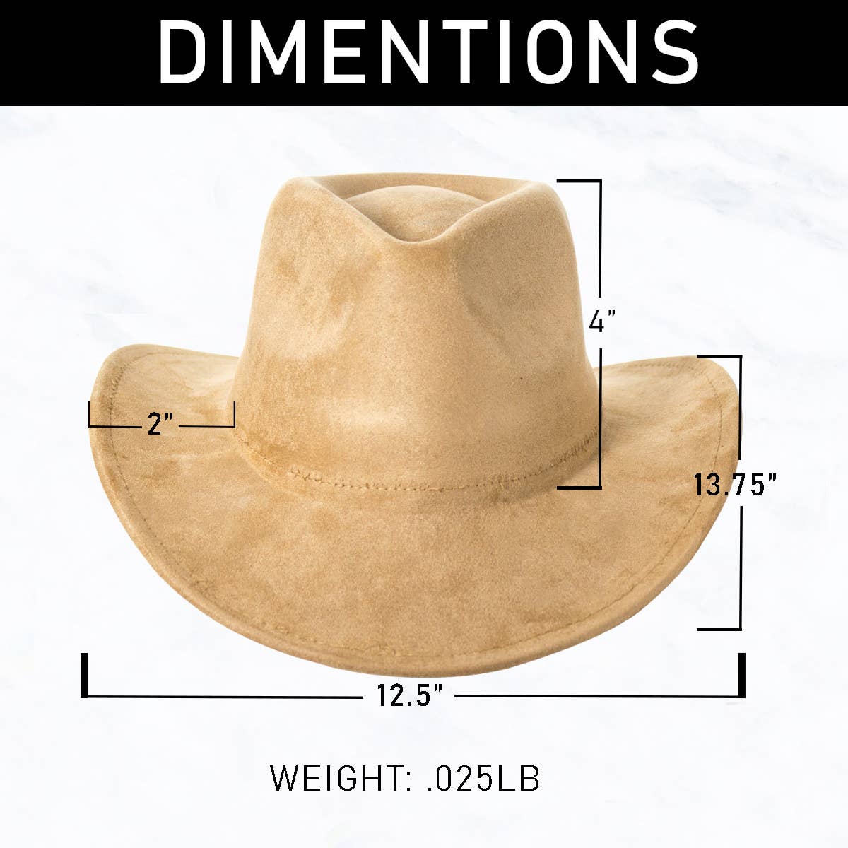 Suede Regular Cowboy Fedora Hat