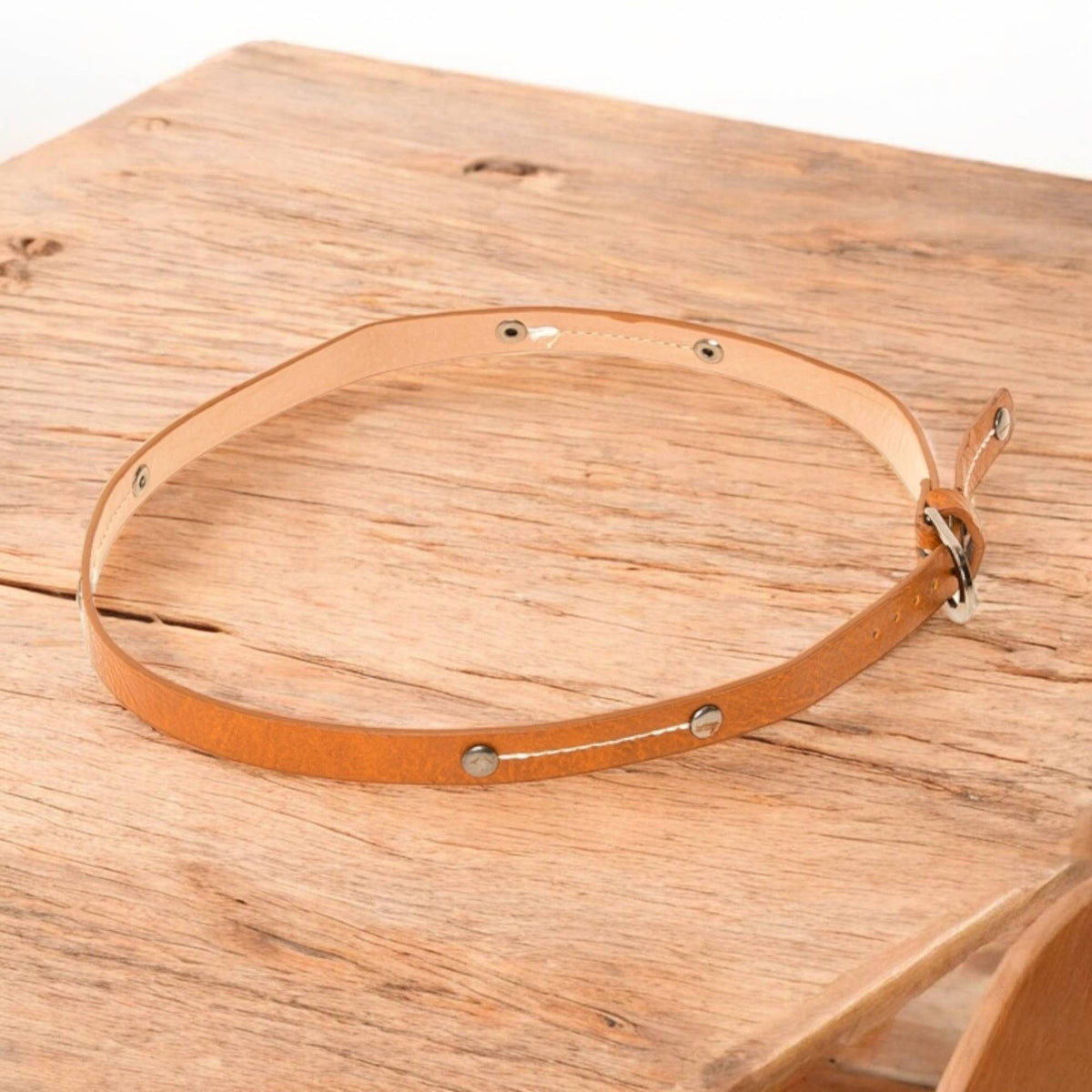 Hat Band Textured Faux Leather w/ Stitching