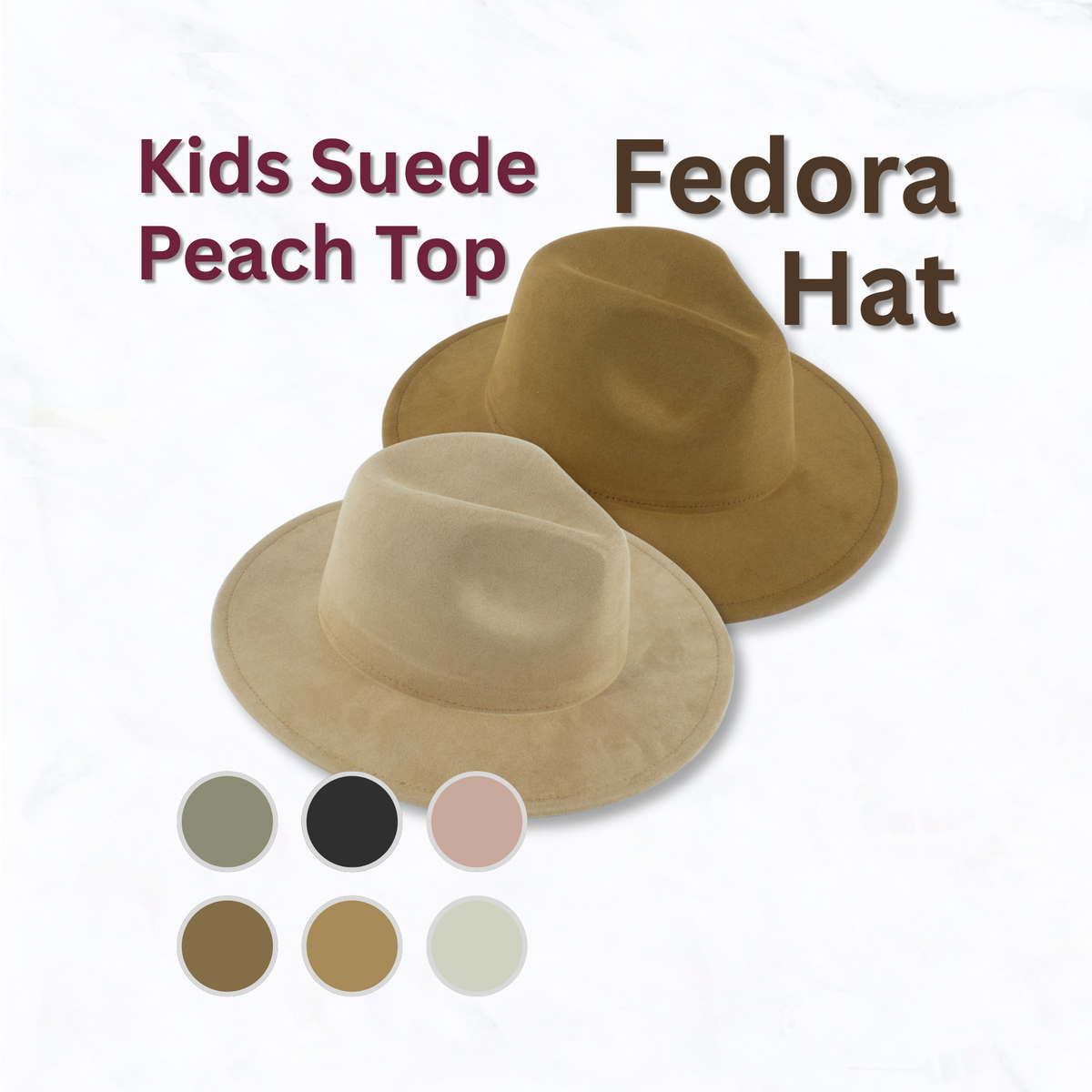 Kids Suede Peach Top Fedora Hat