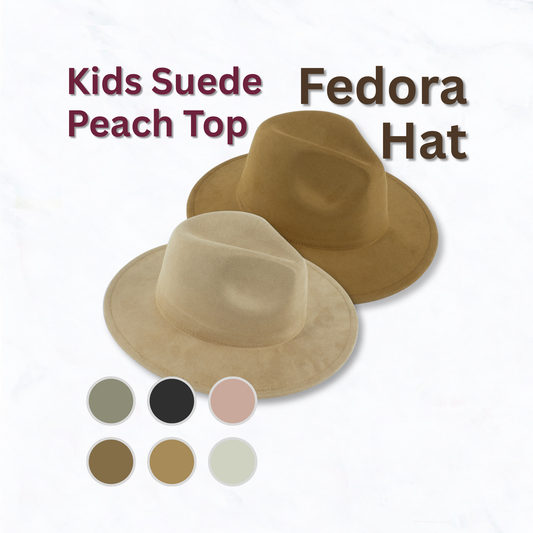 Kids Suede Peach Top Fedora Hat