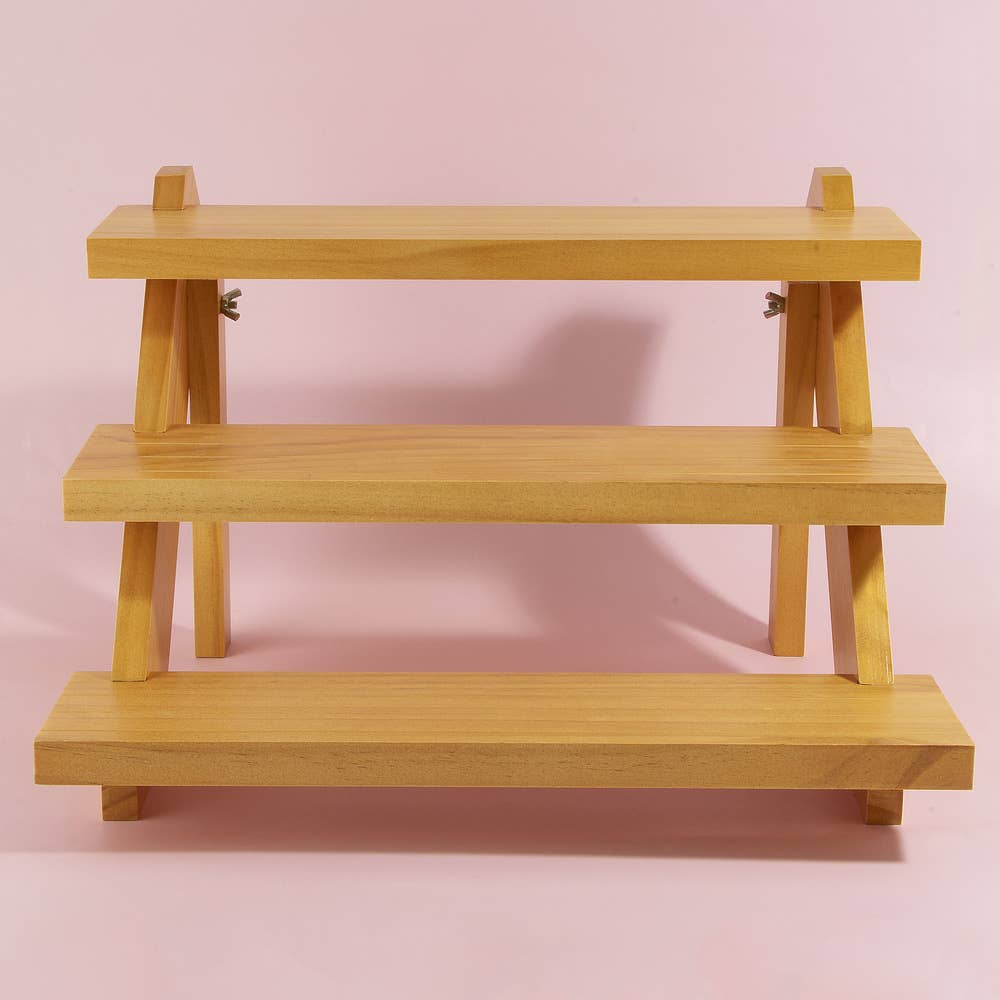 3 Tier Wooden Jewelry Display Stand